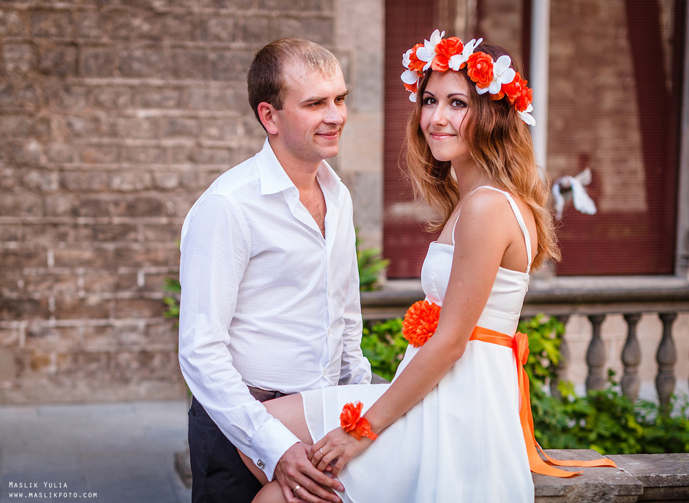 Sesión de fotos de boda en Badalona. Fotógrafo en Barcelona  Maslik Yulia