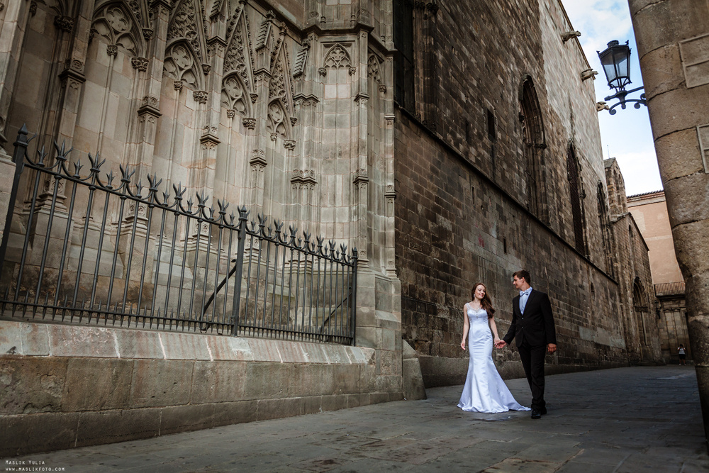 Свадебная фотосессия в Бланес. Фотограф в Барселоне Испании Маслик Юлия