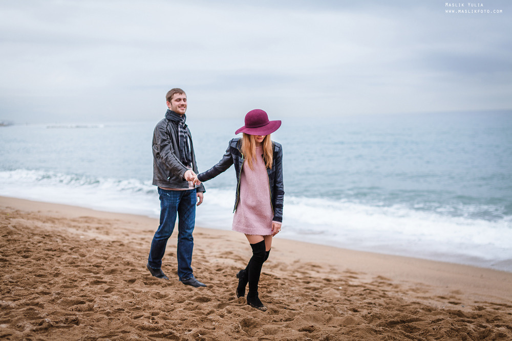 Sesión de fotos de invierno en Barcelona. Fotógrafo en Barcelona  Maslik Yulia