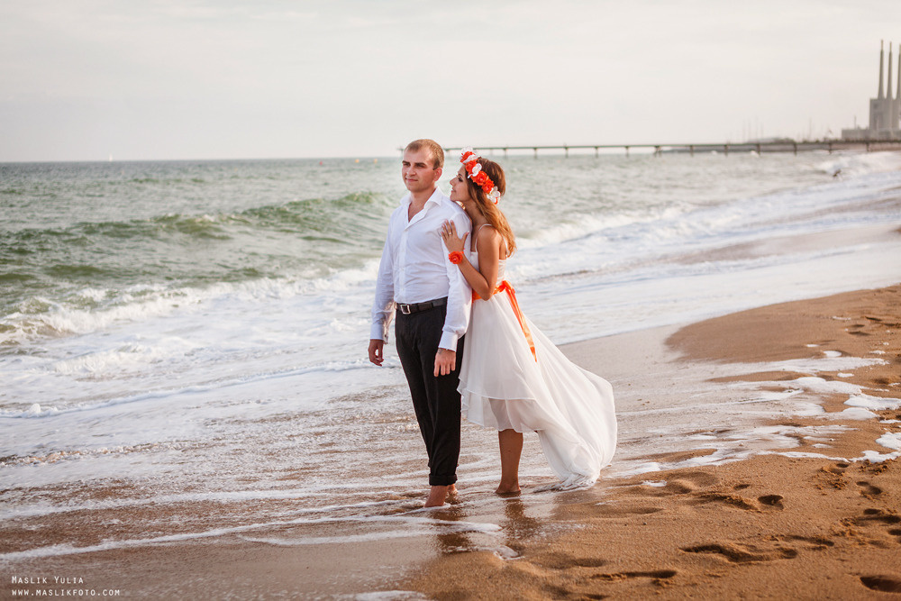 Sesión de fotos de boda en Badalona. Fotógrafo en Barcelona  Maslik Yulia