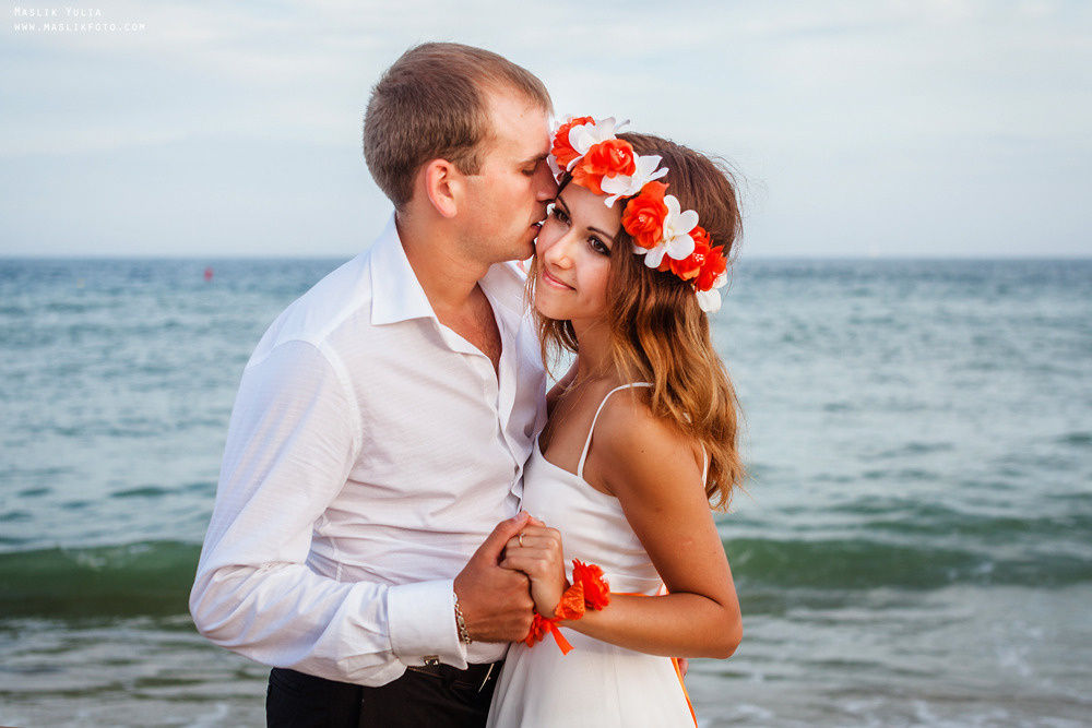 Sesión de fotos de boda en Badalona. Fotógrafo en Barcelona  Maslik Yulia