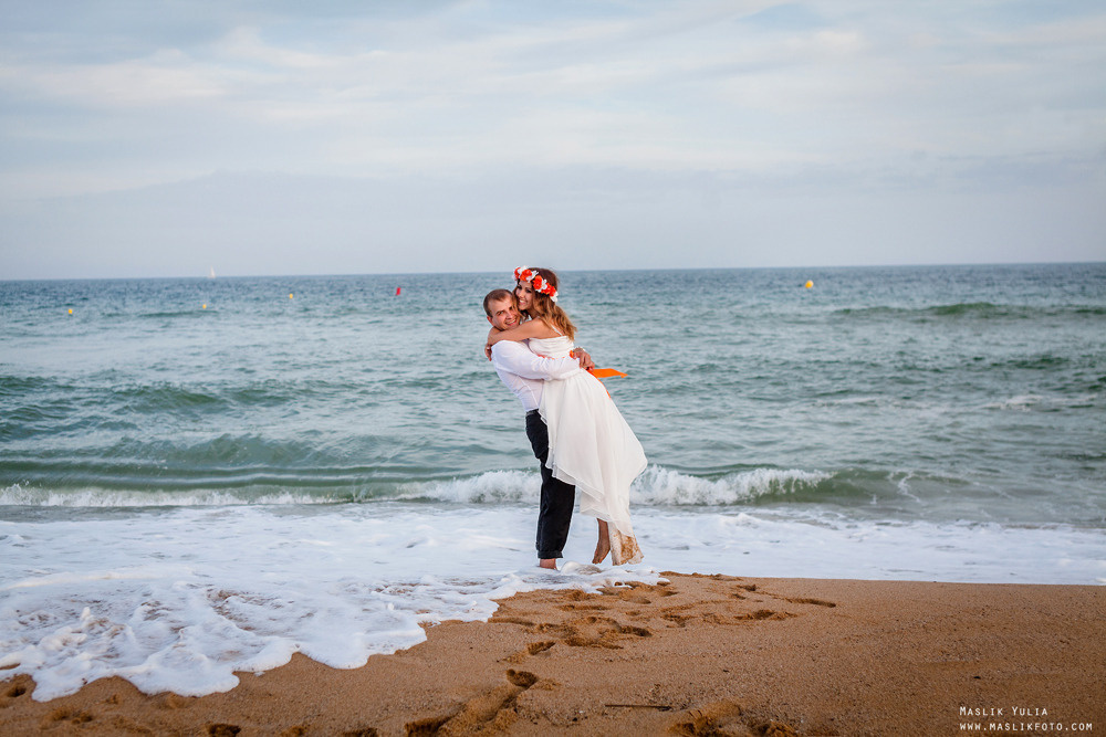 Sesión de fotos de boda en Badalona. Fotógrafo en Barcelona  Maslik Yulia