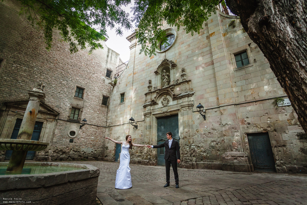 Свадебная фотосессия в Бланес. Фотограф в Барселоне Испании Маслик Юлия
