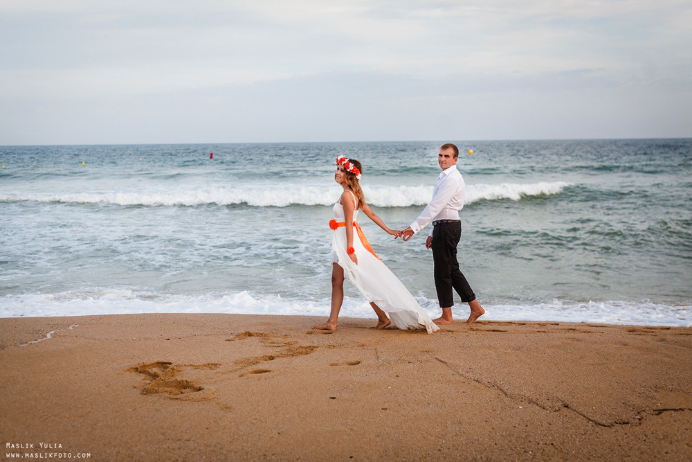 Sesión de fotos de boda en Badalona. Fotógrafo en Barcelona  Maslik Yulia
