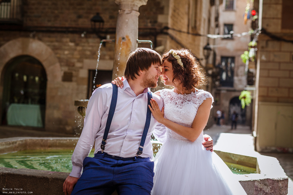Sesja ślubna w Badalonie, Catalonia. Fotograf w Barcelonie Hiszpanii Maslik Yulia
