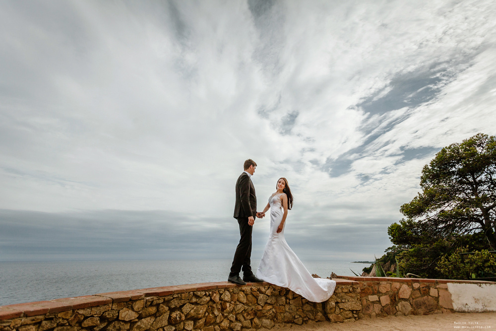 Свадебная фотосессия в Бланес. Фотограф в Барселоне Испании Маслик Юлия