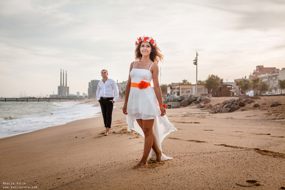 Sesión de fotos de boda en Badalona. Fotógrafo en Barcelona  Maslik Yulia
