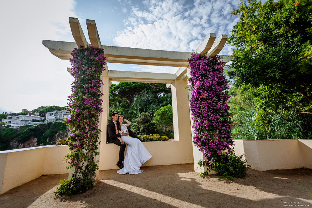 Свадебная фотосессия в Бланес. Фотограф в Барселоне Испании Маслик Юлия