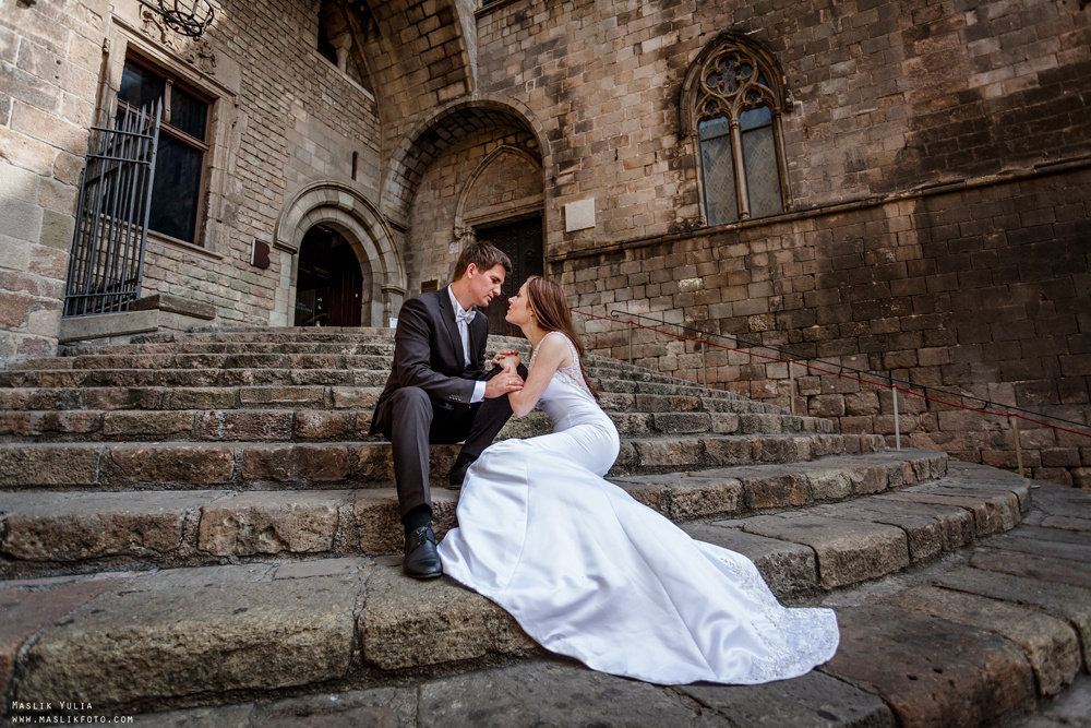 Свадебная фотосессия в Бланес. Фотограф в Барселоне Испании Маслик Юлия