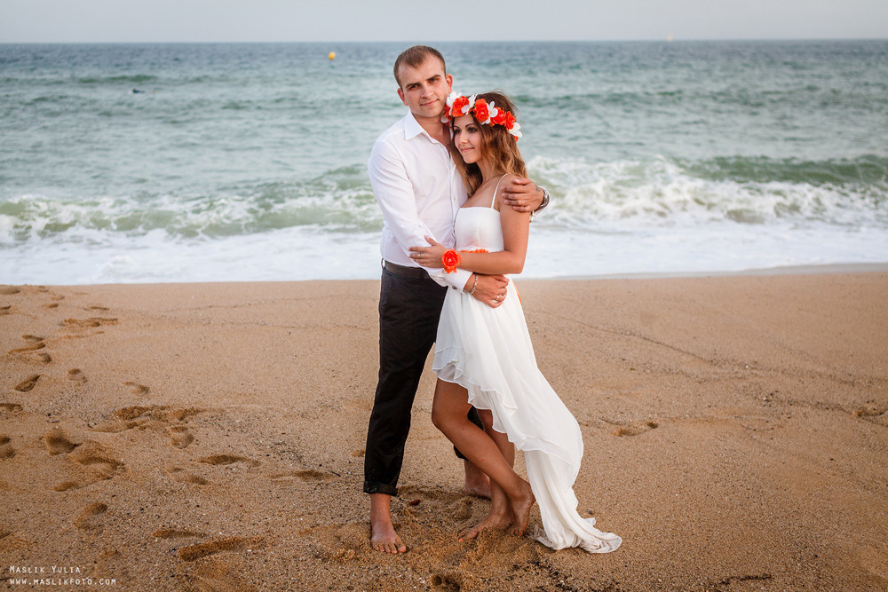 Sesión de fotos de boda en Badalona. Fotógrafo en Barcelona  Maslik Yulia