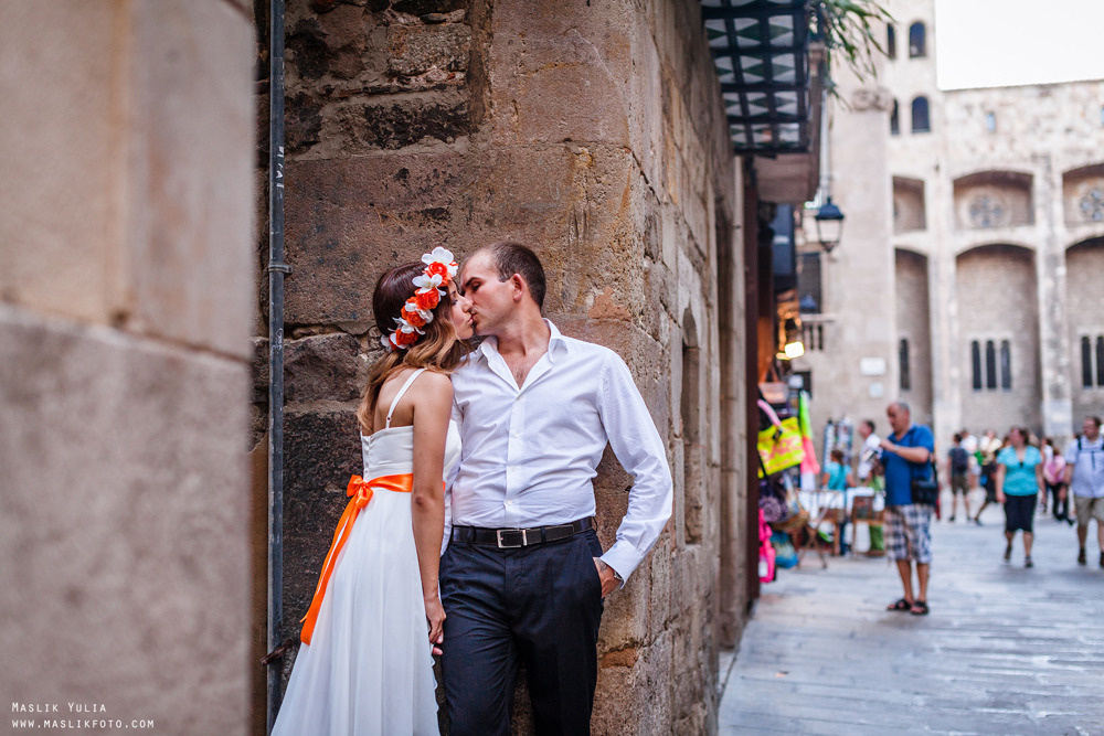 Sesión de fotos de boda en Badalona. Fotógrafo en Barcelona  Maslik Yulia