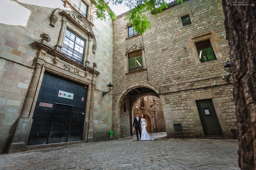 Свадебная фотосессия в Бланес. Фотограф в Барселоне Испании Маслик Юлия