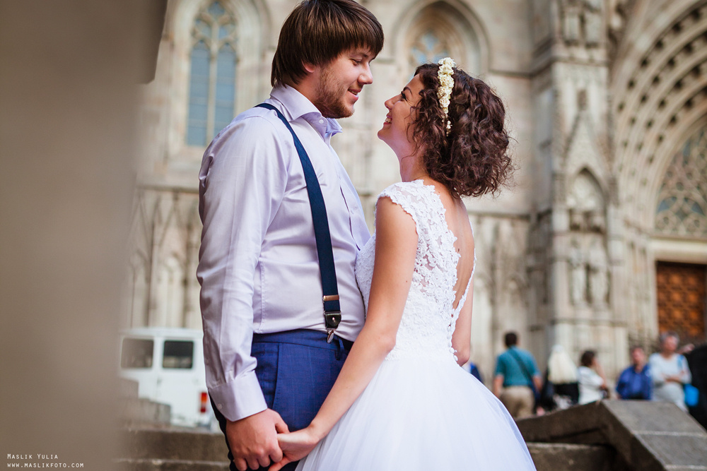 Sesja ślubna w Badalonie, Catalonia. Fotograf w Barcelonie Hiszpanii Maslik Yulia