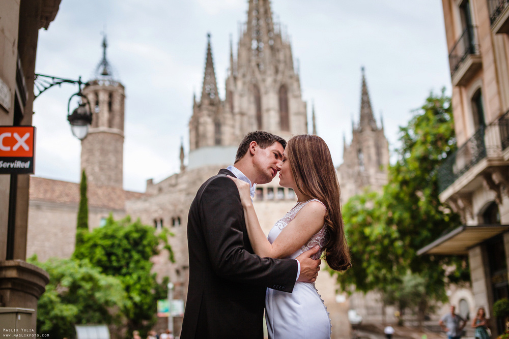 Свадебная фотосессия в Бланес. Фотограф в Барселоне Испании Маслик Юлия