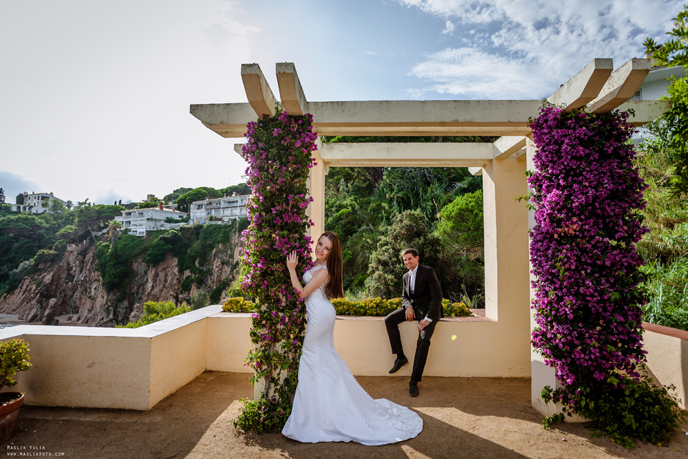 Свадебная фотосессия в Бланес. Фотограф в Барселоне Испании Маслик Юлия