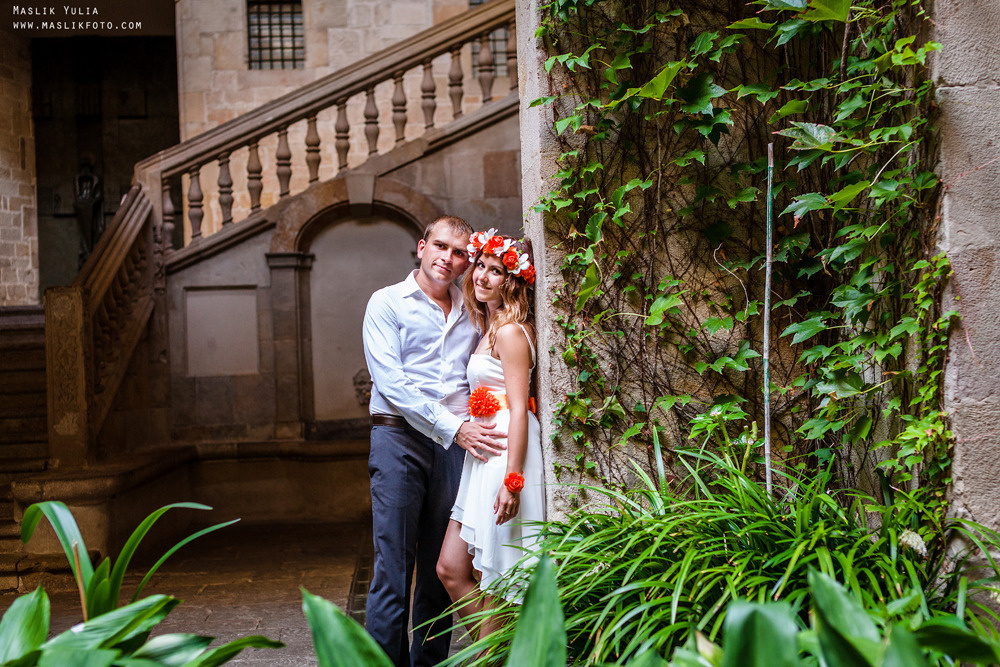 Sesión de fotos de boda en Badalona. Fotógrafo en Barcelona  Maslik Yulia