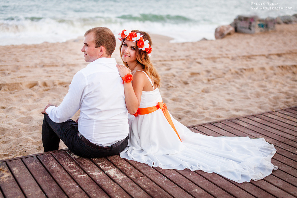 Sesión de fotos de boda en Badalona. Fotógrafo en Barcelona  Maslik Yulia