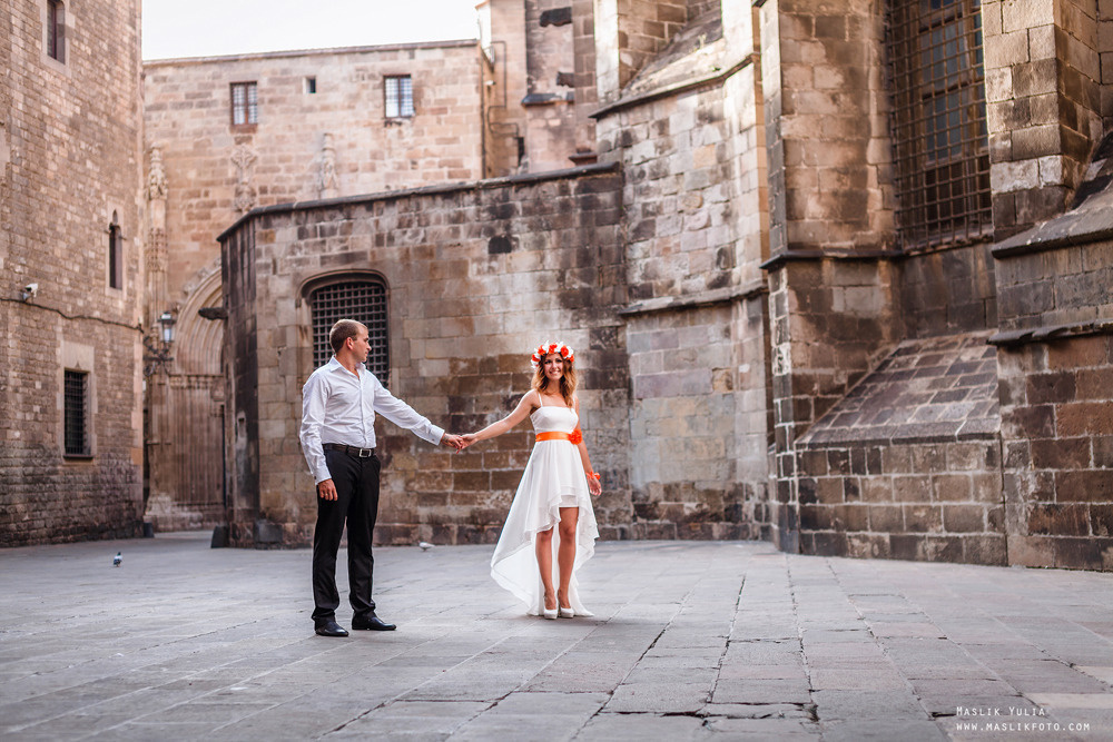 Sesión de fotos de boda en Badalona. Fotógrafo en Barcelona  Maslik Yulia