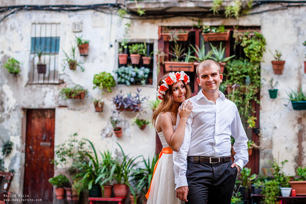 Sesión de fotos de boda en Badalona. Fotógrafo en Barcelona  Maslik Yulia