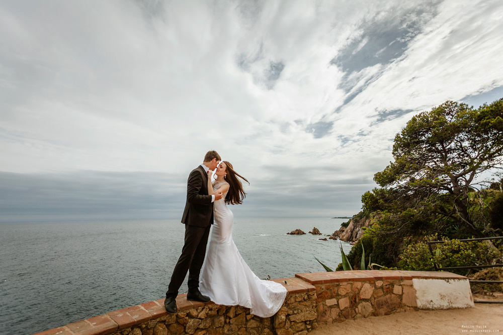 Свадебная фотосессия в Бланес. Фотограф в Барселоне Испании Маслик Юлия