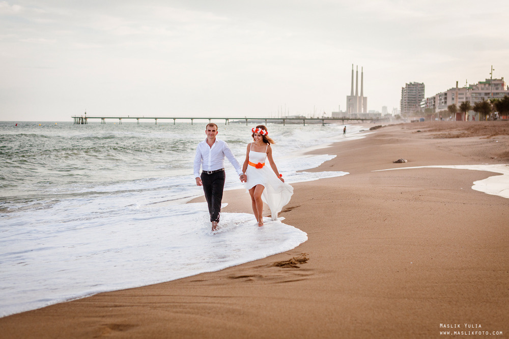 Sesión de fotos de boda en Badalona. Fotógrafo en Barcelona  Maslik Yulia