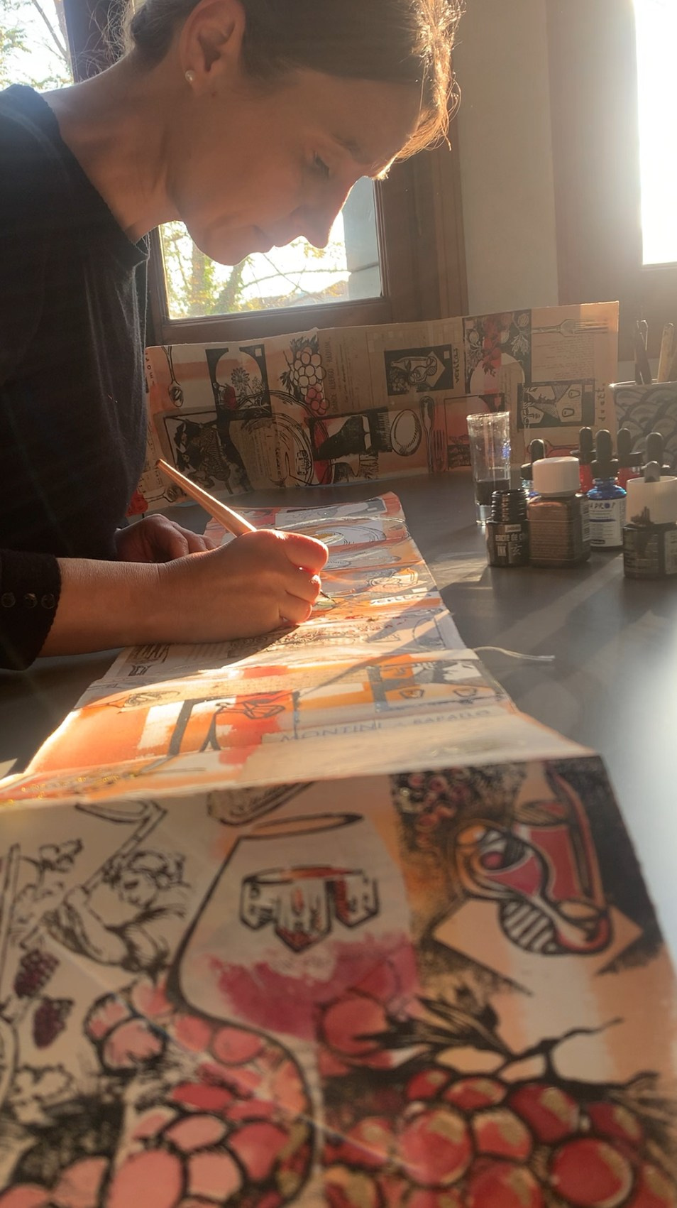 Nadia Kuprina working painting creating 