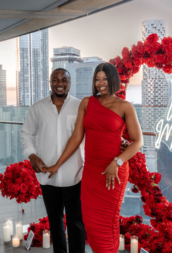 Proposal at the Arena Tower. Tonya Kyrylenko photographer in London