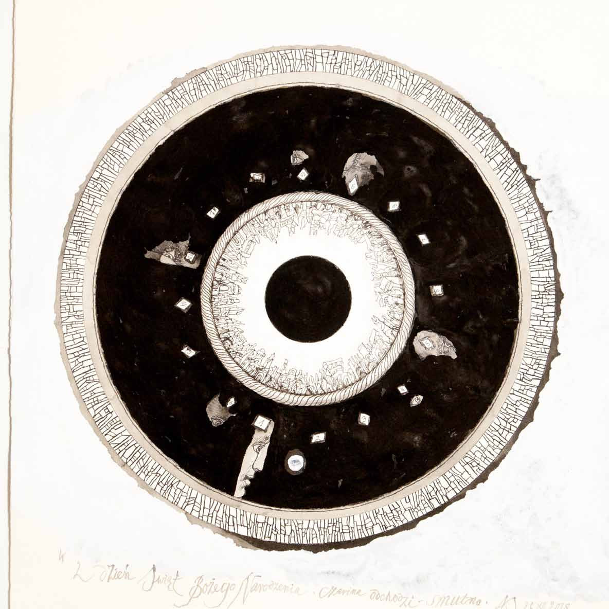 Mandala, painting, drawing, Andrzej Strumillo, Andrzej Strumillo, Mandala series, polish contemporary art, polish artist, contemporary art in modern Poland, contemporary polish artists, best polish painters, best polish artists, famous polish artists, Gallery Kordegarda, Kordegarda