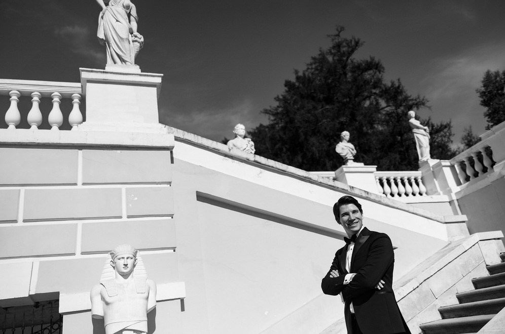 Intimate moment captured in Santorini destination wedding