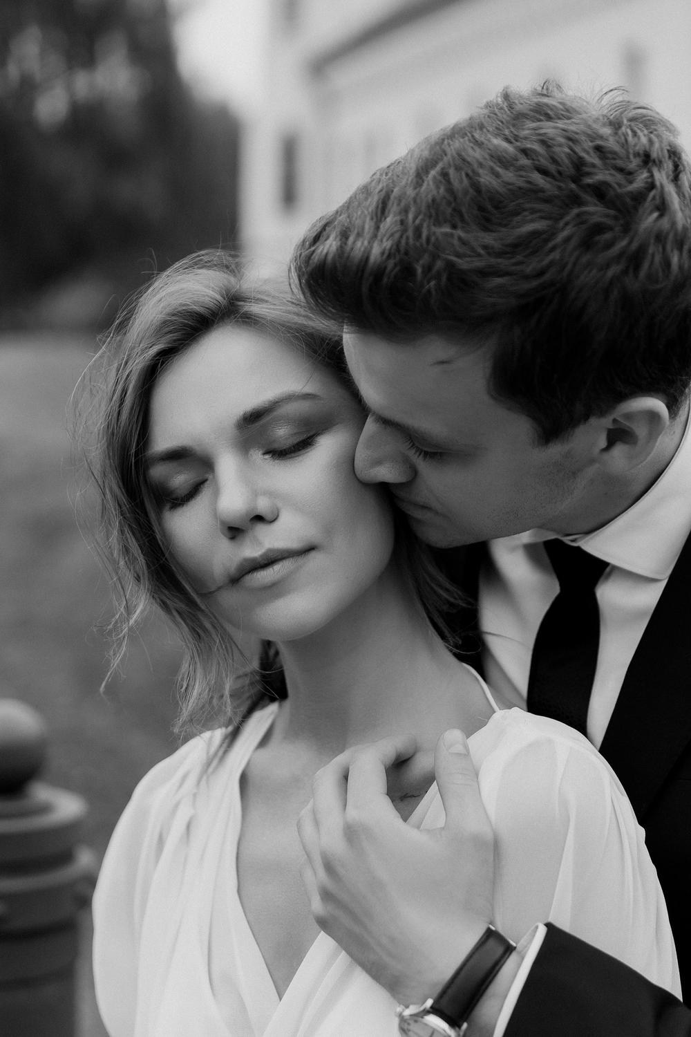 Bride and groom walking through a modern Leicester venue