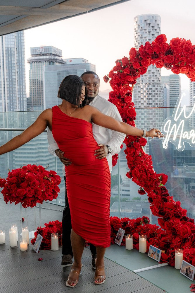 Proposal at the Arena Tower. Tonya Kyrylenko photographer in London