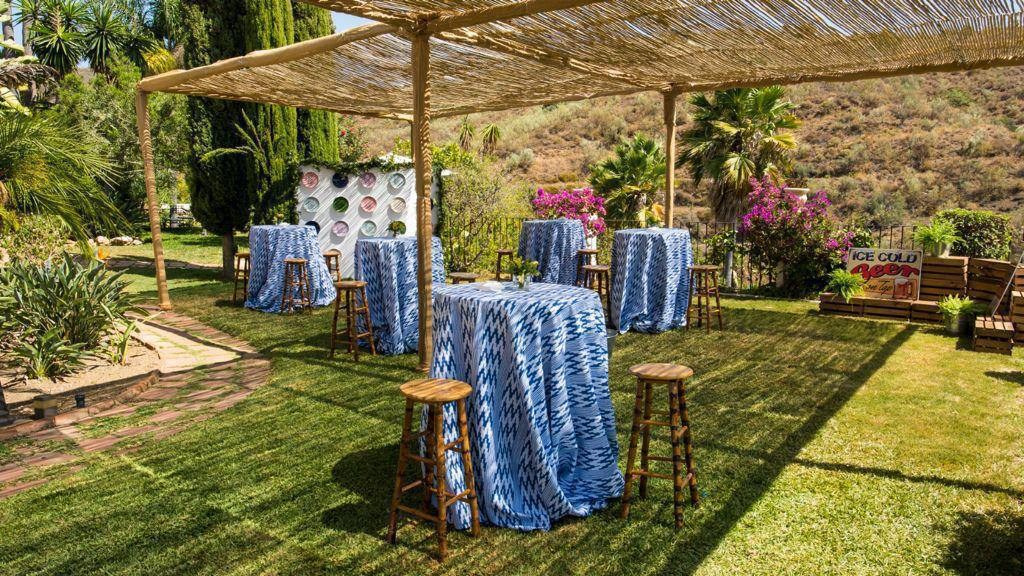 Wedding cocktail tables outdoor
