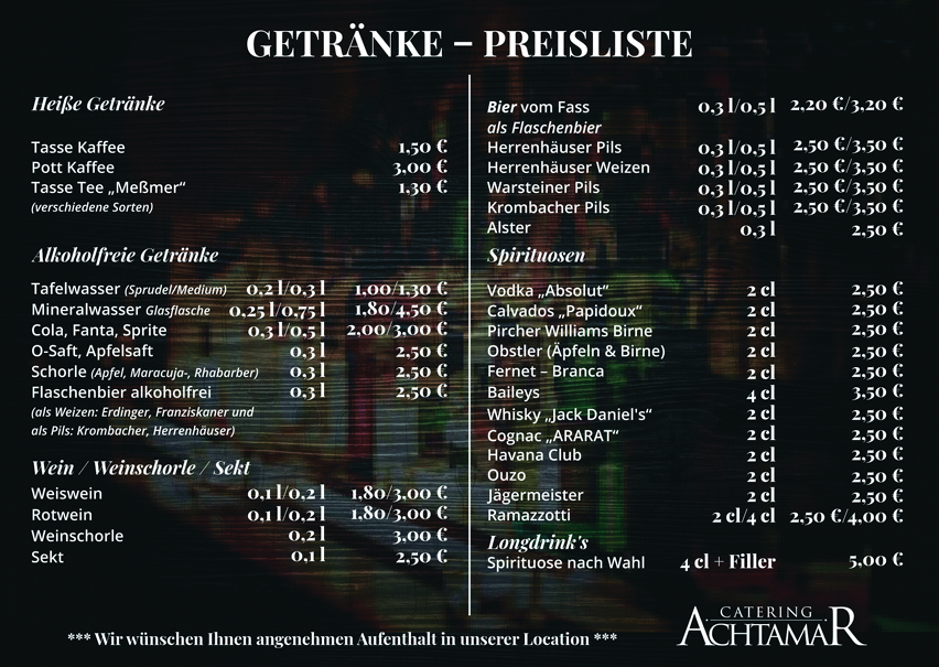 Меню. Рекламное агентство в Германии