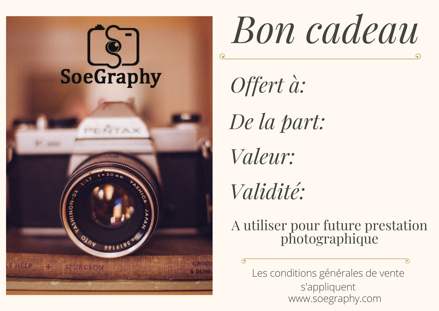 Bon cadeau. Photographe et retoucheuse des images des produits à Avignon en France