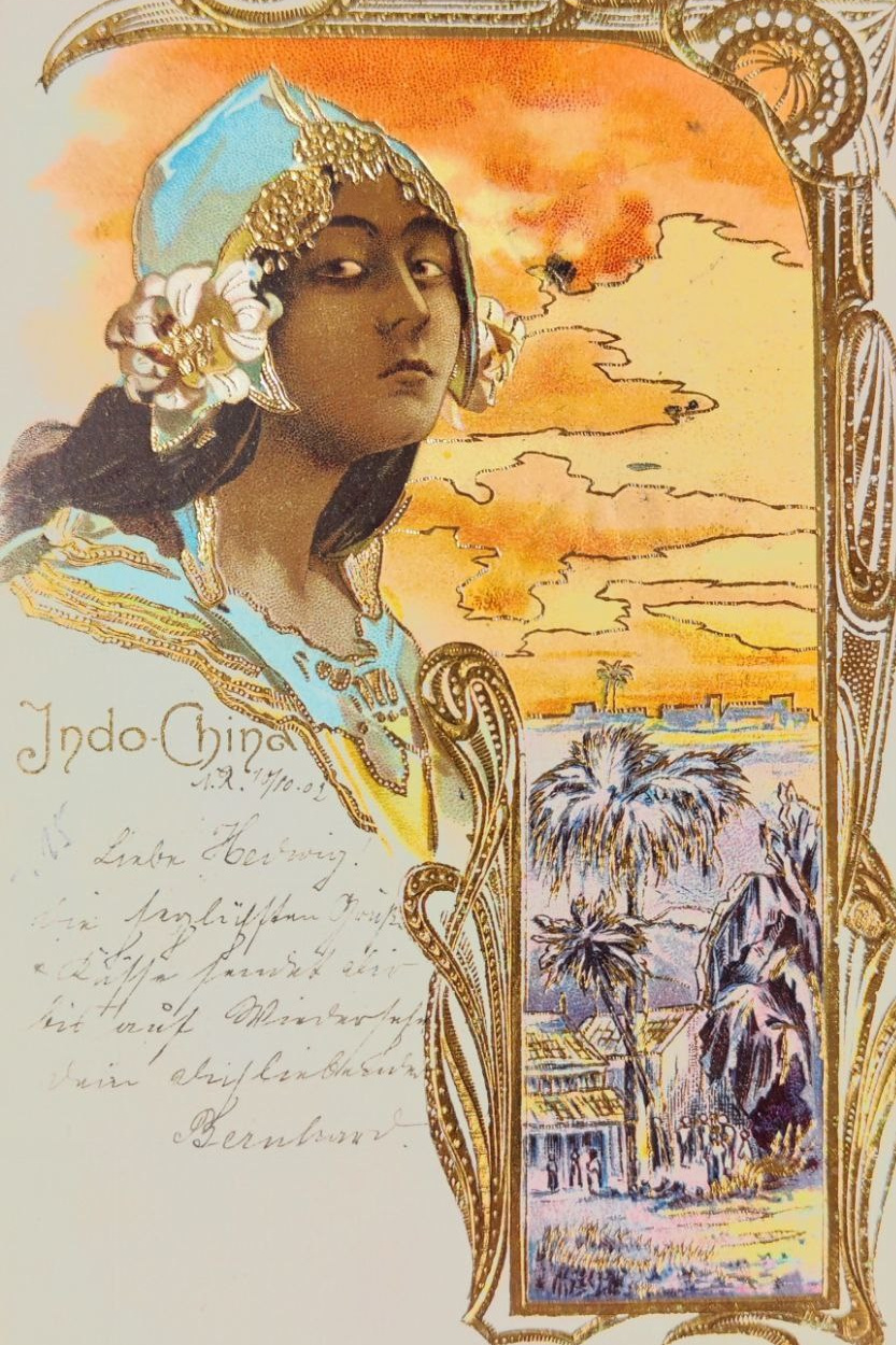 Handmade postcard art: vintage botanical. Photographer, collector of vintage postcards, and creator of stories at the intersection of the past and the personal. Irina Dainakova