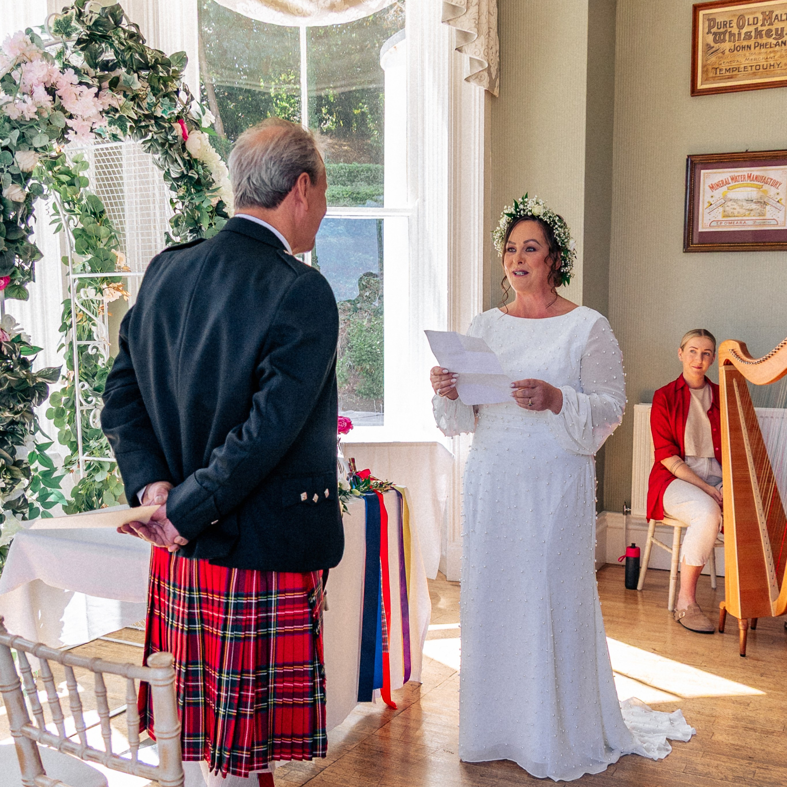 Wedding rings on table, close-up, Waterford wedding details Wexford