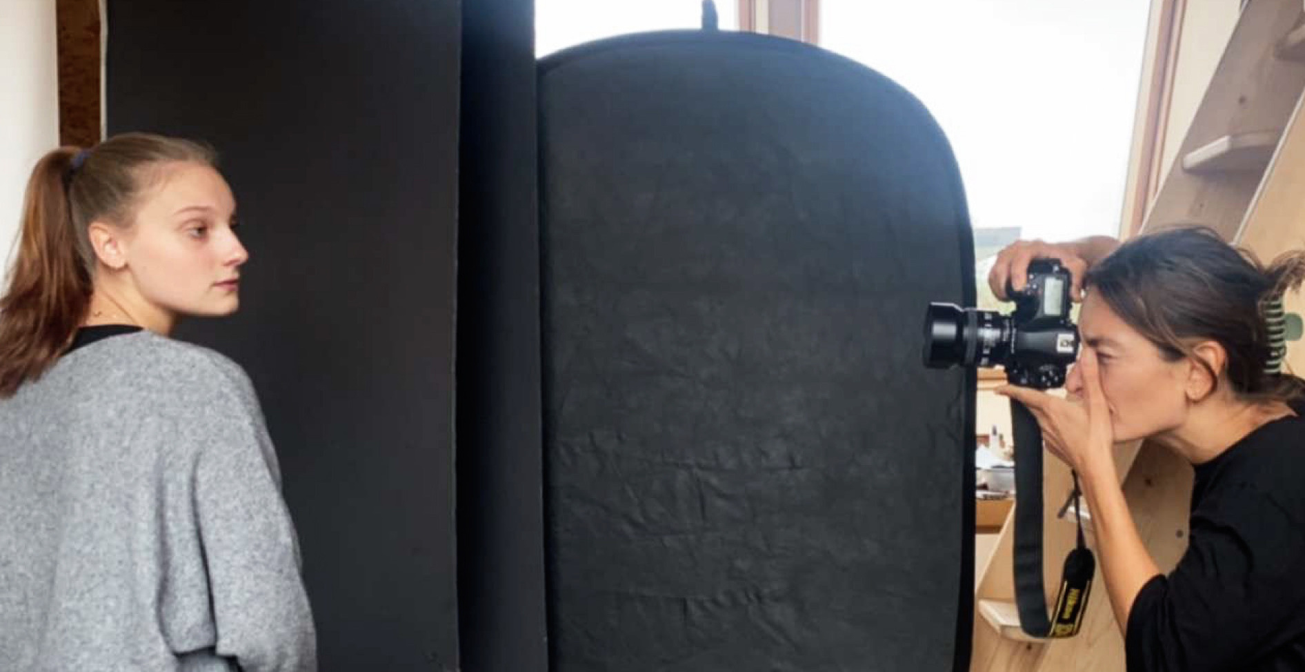 Victoria Ushkanova during a portrait session. 