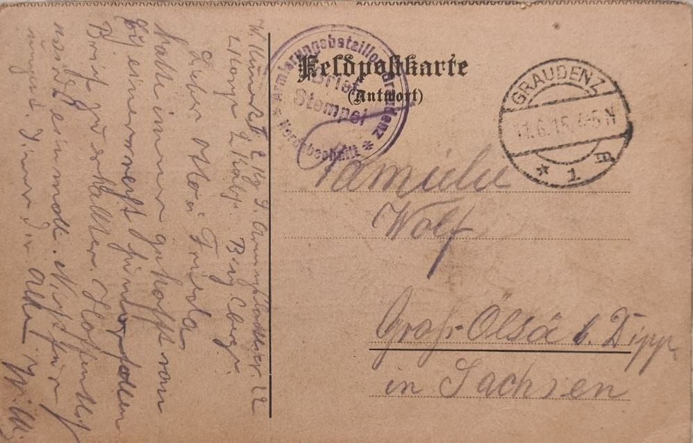 Rysunek ołówkiem na pocztówce z I wojny światowej. Fotografka, kolekcjonerka starych pocztówek i twórczyni opowieści na styku przeszłości i życia osobistego. Irina Dainakova