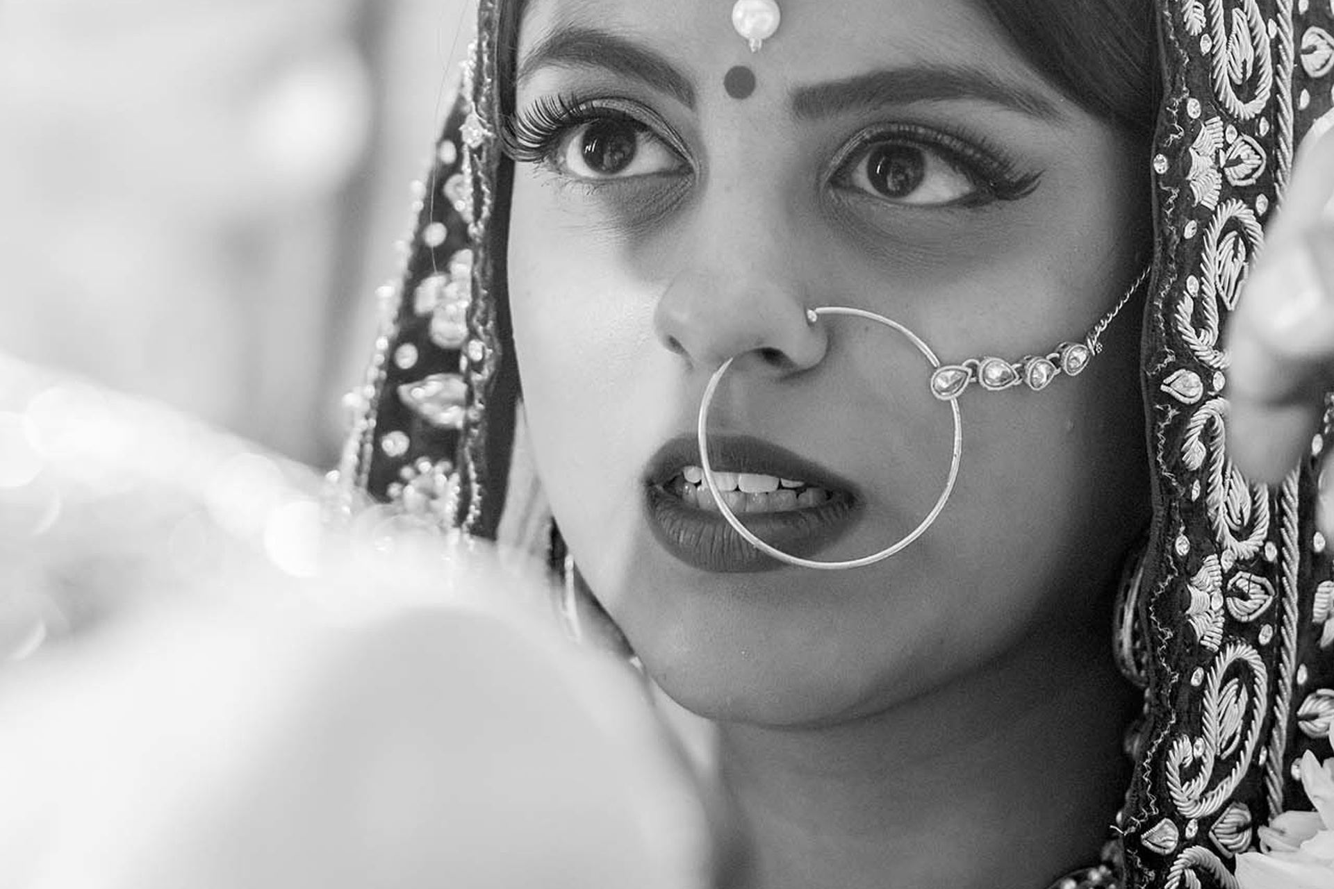 Wedding photographer Higginson Park, Marlow UK  Nikon D850  Asian bride looking at the groom during religious ceremony