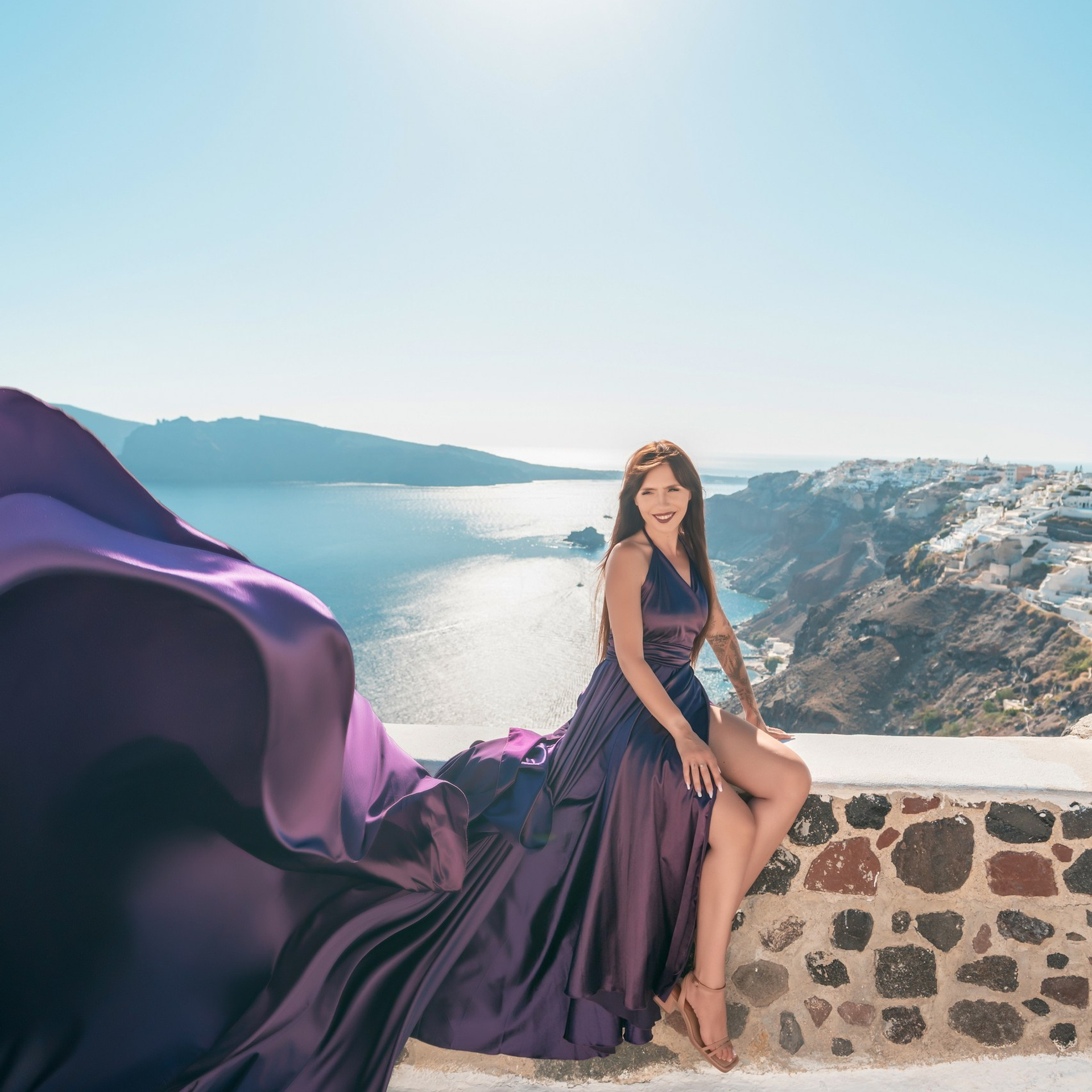 Santorini Flying Dresses Rental catalog price. Photographer in Santorini SokoLOVE Alex| Flying Dress Santorini