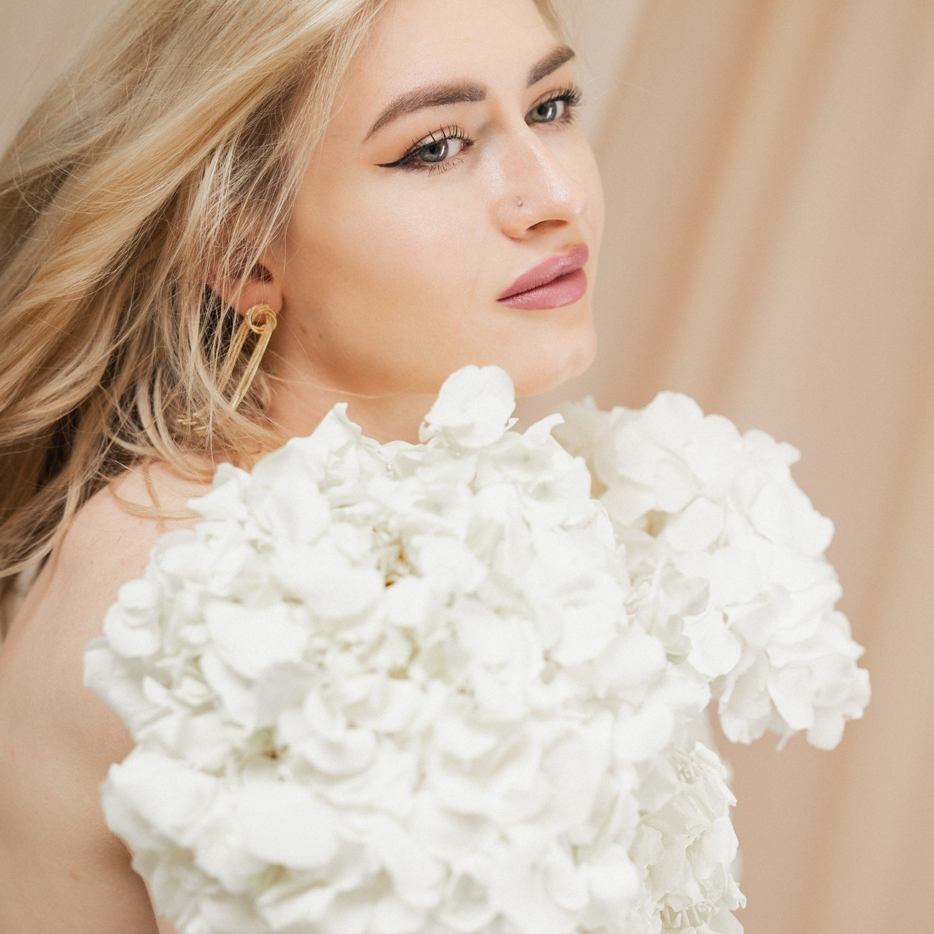 Studio Portrait with flowers