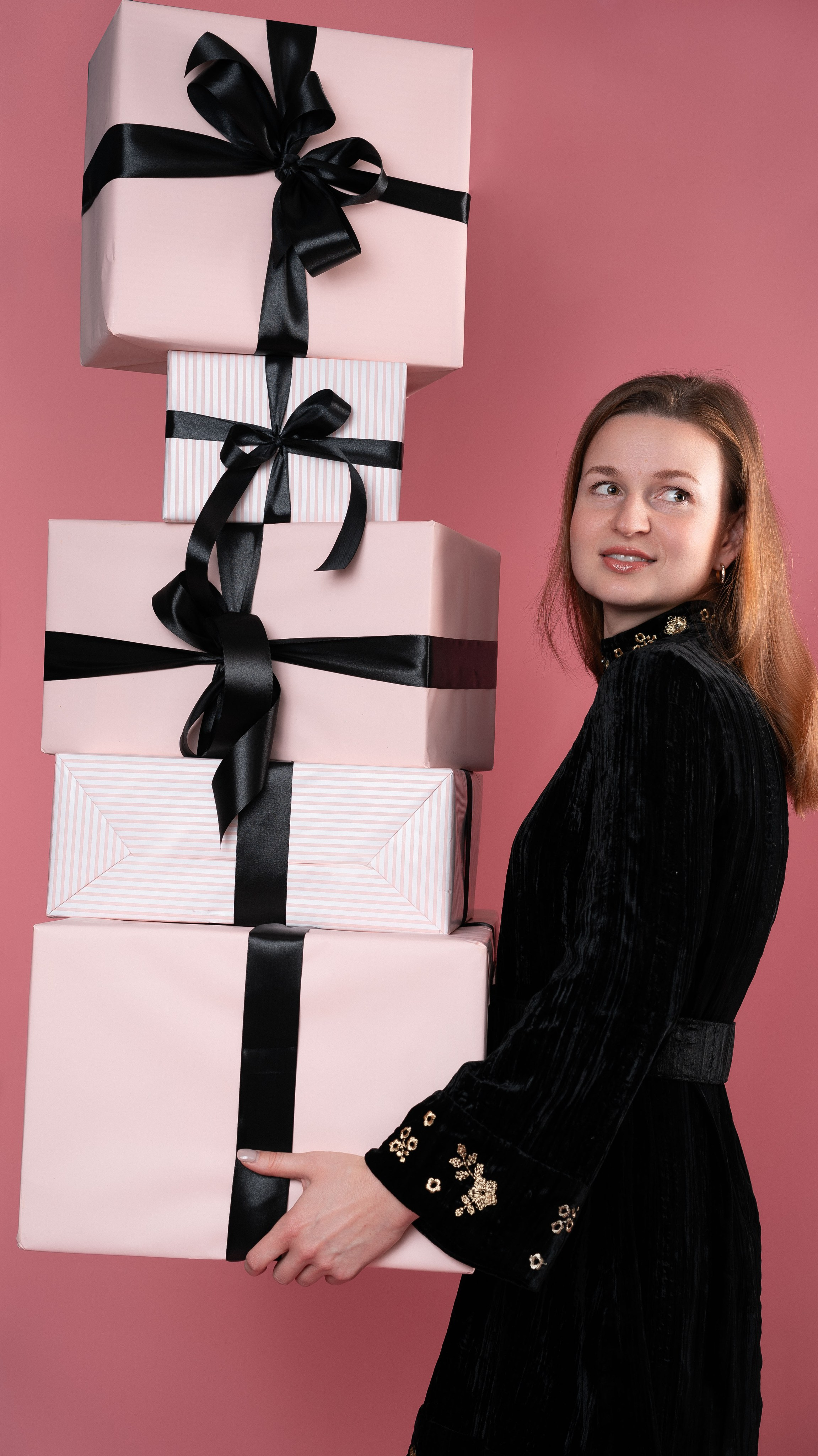 Pink Kerst Fotoshoot. Tatyana Van Hedent een fotograaf te Zele, Oost-Vlaanderen