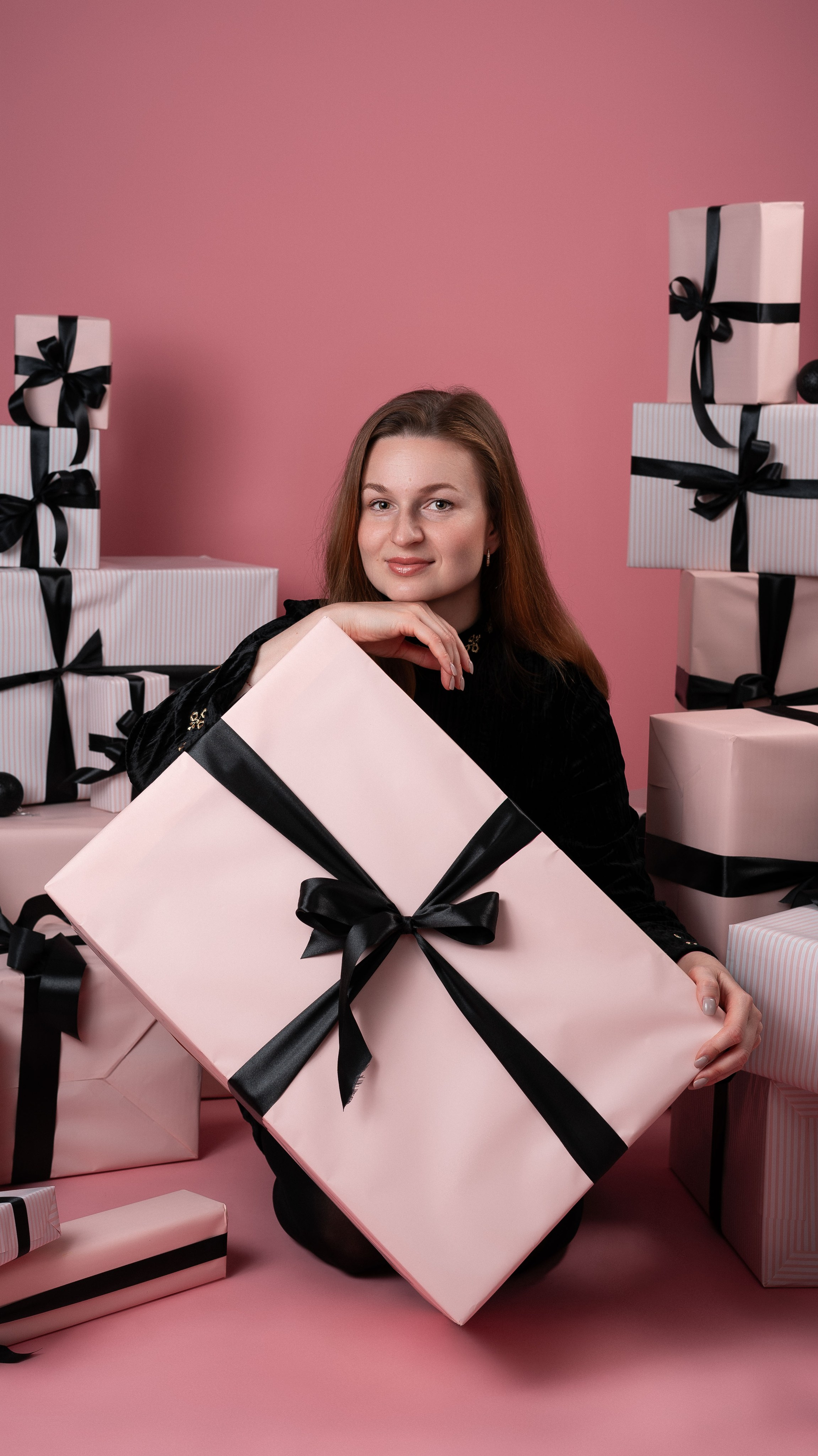 Pink Kerst Fotoshoot. Tatyana Van Hedent een fotograaf te Zele, Oost-Vlaanderen