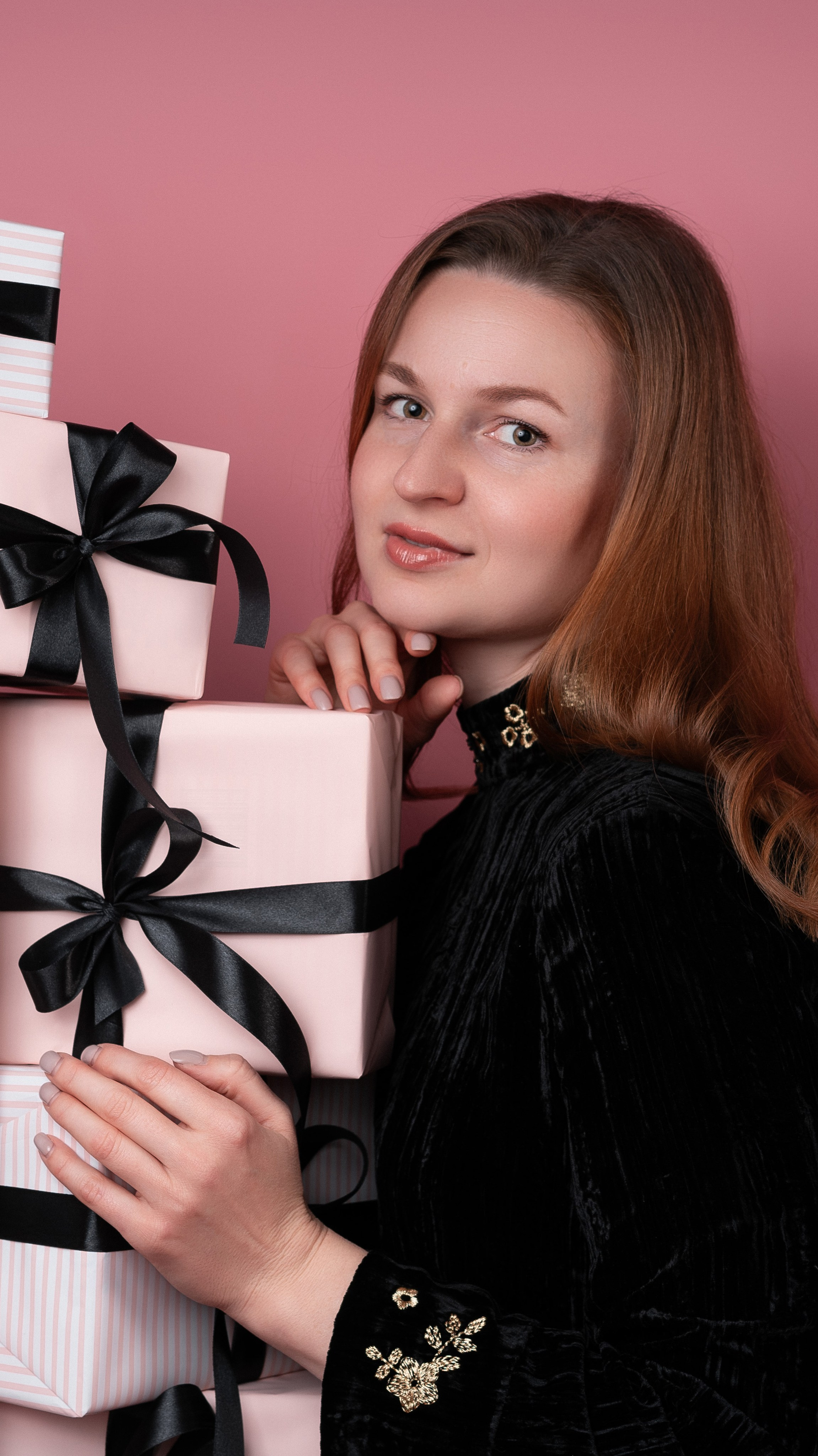 Pink Kerst Fotoshoot. Tatyana Van Hedent een fotograaf te Zele, Oost-Vlaanderen