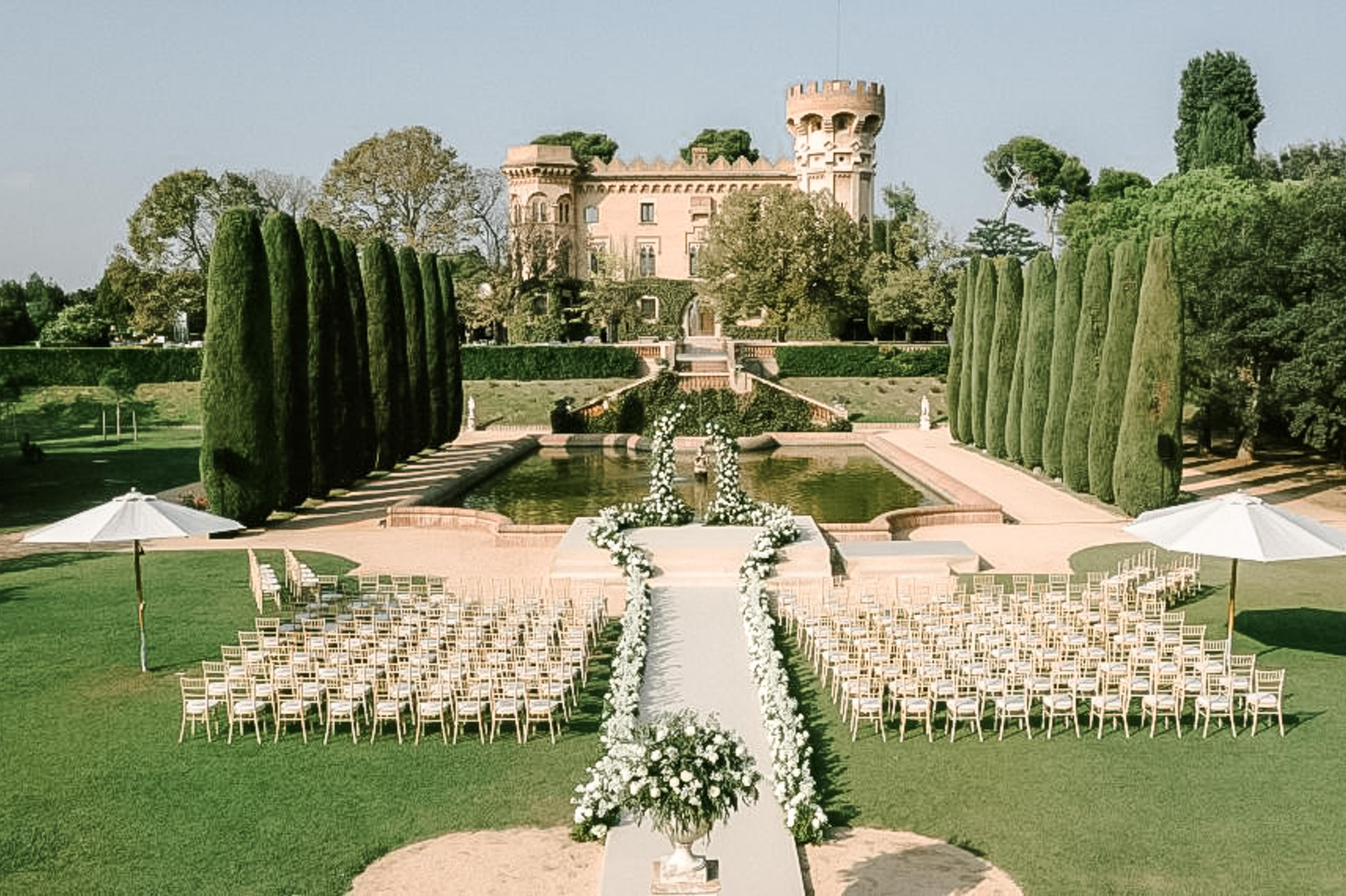 Gardens of Castell de Sant Marçal, Barcelona wedding venue.