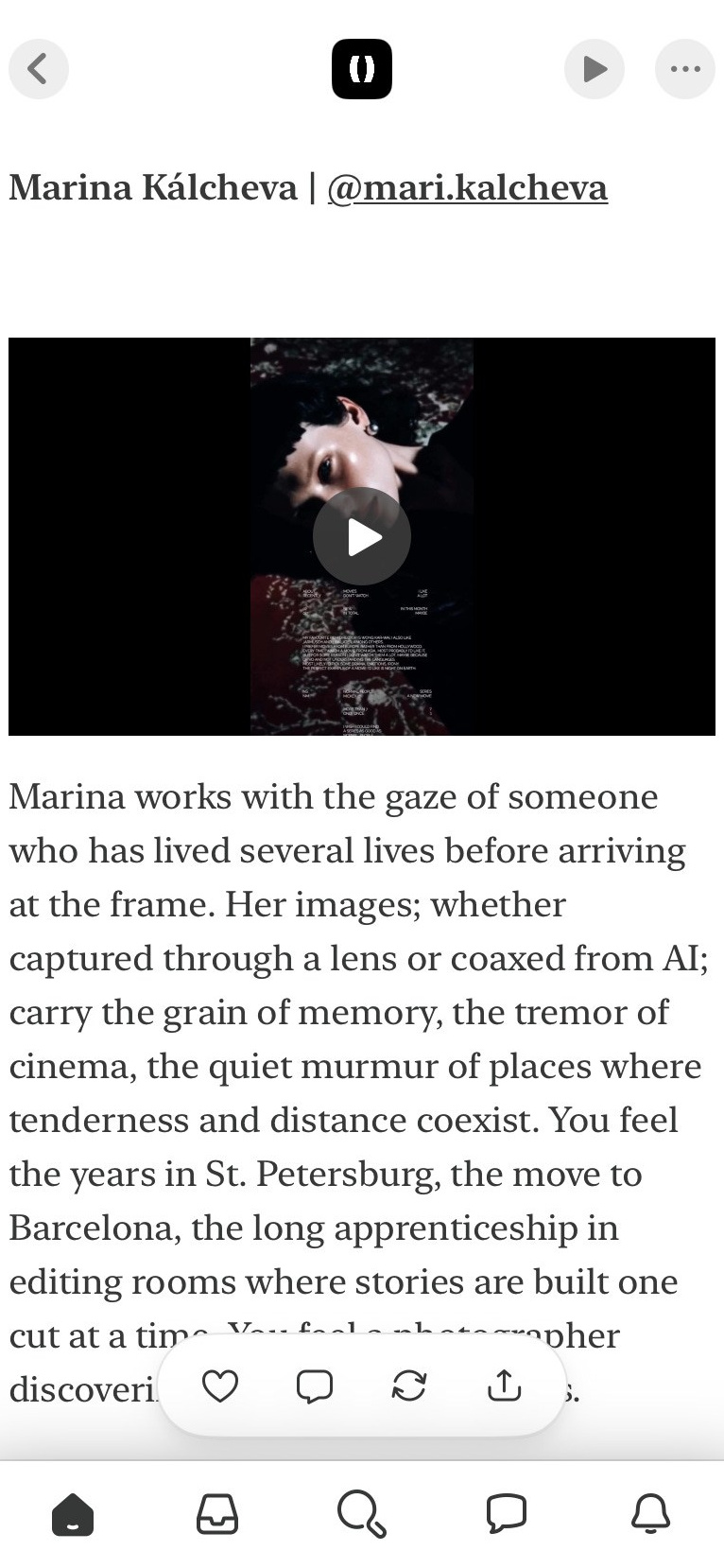 AI Photography & AI-Generated Videos — Marina Kálcheva. Marina Kálcheva — Photographer, Videographer & Visual Artist in Barcelona