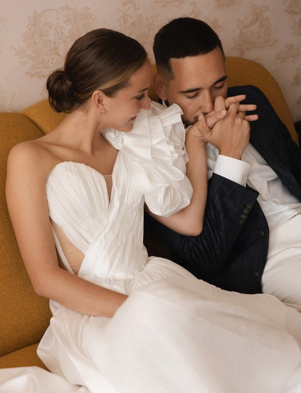 Emotional portrait with timeless wedding aesthetics