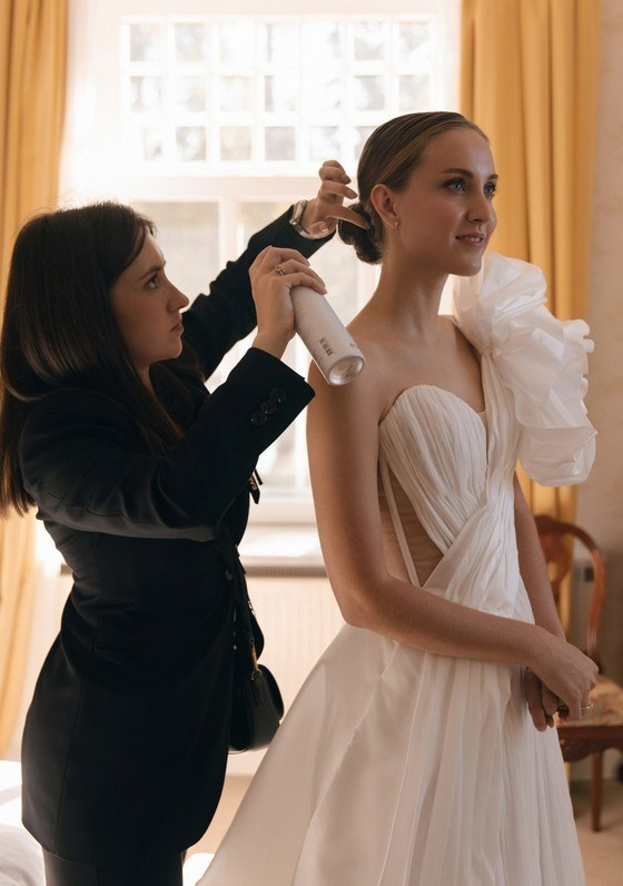 Editorial-style couple portrait with modern styling