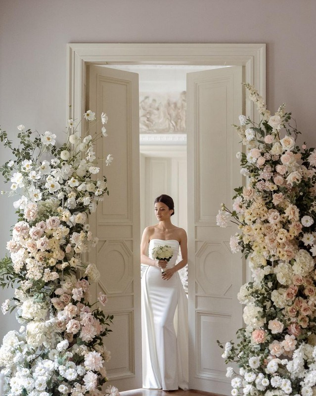 Documentary-style shot of bride getting ready abroad