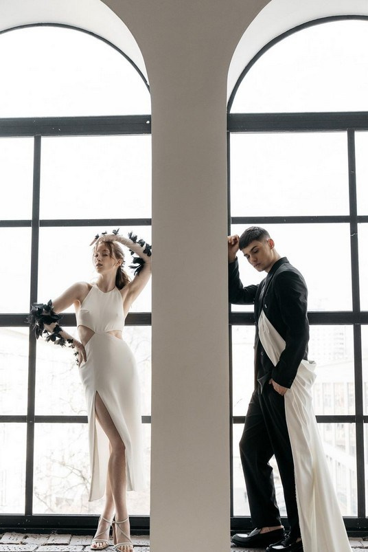 First look moment at stylish UK estate venue